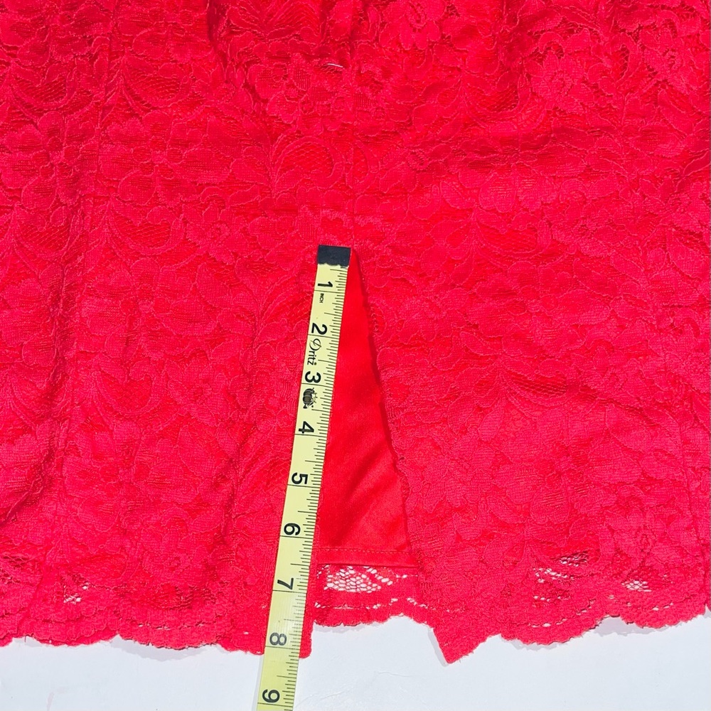 Express Bright Orange Lace Pencil Skirt Sz 4 - Picture 9 of 9
